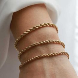 Vnox charmant Flash ed corde chaîne bracelets pour femme dame en acier inoxydable poignet bijoux longueur réglable 261A