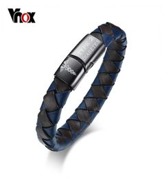 Vnox Medical Alert Bracelet Geatic Leather Gravé Diabetes Rescue Rescue Men39s Jewelry7739419