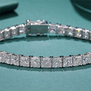 VOAINO 14K 9K Oro 0.1Ct Princesa Corte Blanco Moissanite Joyería de Diamantes Pulsera de Tenis Barato Personalizado 3Mm