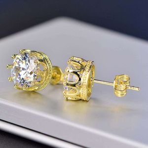 Voaino 14K 9K GOUD VIRE-TOEMAAL 0.7 CT*2 DEF VVS VS HPHT LAB Gegroeide Diamond Jewelry Stud Earring For Men Woman