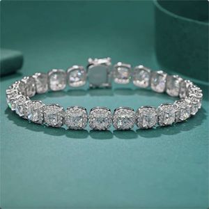 Voaino Bracelet de tennis en or 18 carats 14 carats 9 carats 0,1 carat avec coupe coussin, style personnalisé, diamant cultivé en laboratoire
