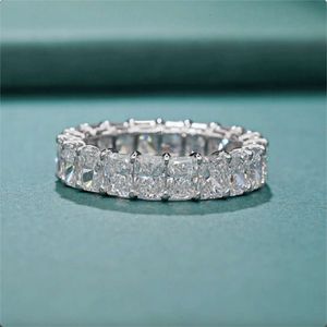 Voaino 9K 14K Gold Lab Gegroeide sieraden Stralten Snijden Bruiloft CVD Diamant Eternity Band Ring