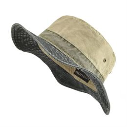 Voboom Mens Bucket Hats Bob Summer Panama Pêche extérieure Chapeau à bord Brim Cap de protection du soleil Chasse pour le coton mâle 240410