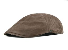 Voboom Suede en cuir plat Caps plafonnes de journaux de journal Femmes Femelles Frosted Nubuck Pigskin Gatsby Baker Hat avec doublure 153 20121660091886587952