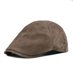 Voboom Suede en cuir plat Caps plafonnes de journaux de journal Femmes Femelles Frosted Nubuck Pigskin Gatsby Baker Hat avec doublure 153 20121660091888349779