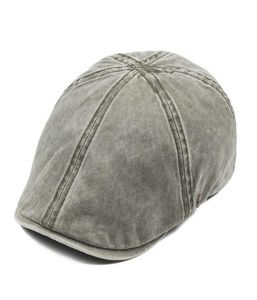 VOBOOM-casquette plate en coton délavé pour hommes, casquette de journal, Cabbie, chapeau plat en lierre, léger, béret Gatsby, pilote Boina, 1575354760