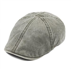 VOBOOM-casquette plate en coton délavé pour hommes, casquette de journal, Cabbie, chapeau plat en lierre, léger, béret Gatsby, pilote Boina 1571452512