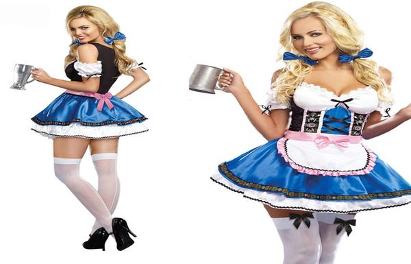 Vocole mujeres Sexy chica cerveza Oktoberfest alemán disfraz bávaro Festival carnaval fiesta vestido elegante Bar Maidien Clothing7091800
