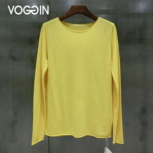 Voggin mujeres merino lana suéteres señoras jerseys o cuello manga larga jumper dobladillo multicolor suave capa base moda femme 201031