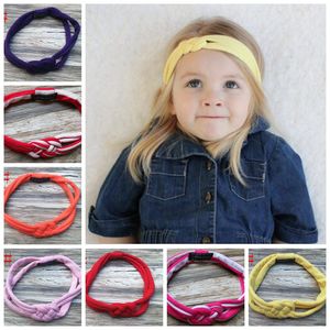 50 stks nieuwe katoen baby zeeman knoop tulband hoofdbanden gedraaid streep hoofd wraps meisje schattige headwrap gebreide twist geknoopte haarbanden FD6556