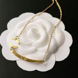 Collares de diseñador de mujer de Vogue colgantes de la marca colgante de 18 km cadenas de collar de acero inoxidable de oro