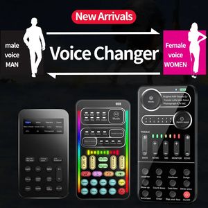 Voice Changer Mini Draagbare 8 Stemveranderende Modulator met Verstelbare Stemfuncties Telefoon Computer Geluidskaart Mic Tool 240119