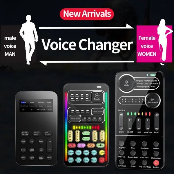 Changeur de voix Mini modulateur de changement de voix portable 8 avec fonctions vocales réglables Téléphone Ordinateur Carte Son Micro Outil 240119