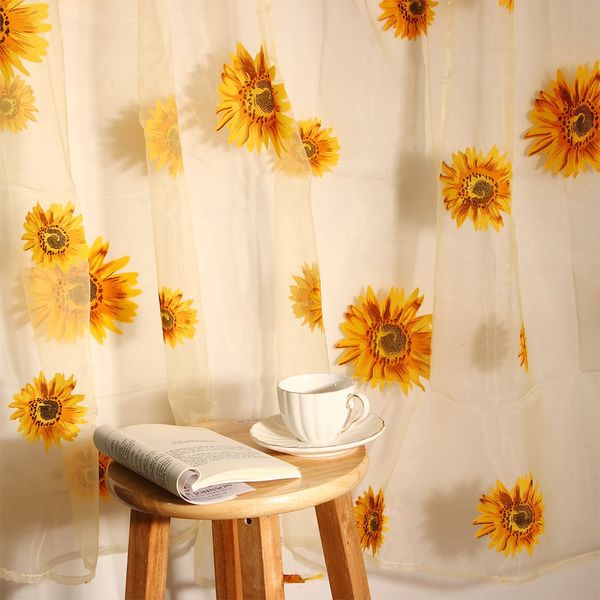Salle voile Balcon Floral Crowing Tulle Curtain Home Decor