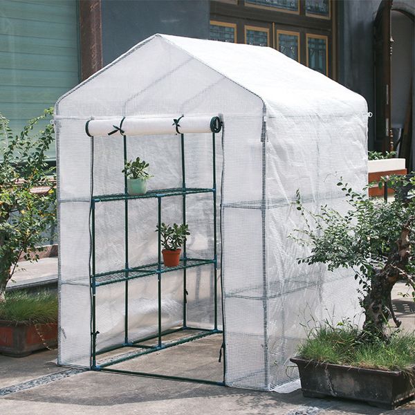 VOKANDA 143X143X195 MINI VINYL MAISON GRENE SNECULLE AGRICULATION AGRICULATION PRÉFABRICATED GRENHONE Tente Couvre en plastique et cadre