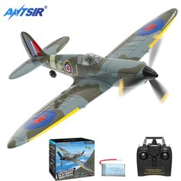 Volantex Spitfire RC Aircraft Epp 400mm Wing Span Fighter Fighter One Click Pneumatic 2.4G 4CH RTF Warbird Aircraft 240513