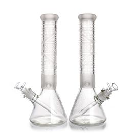 Vulkaan Big Bong Hookah Sand Blast Handmade 7mm dikte 13,8 inch 18 mm vrouwelijke gewricht waterpijp bubbler glas bong rig voor roken H664