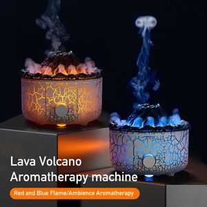 Difusor de aroma de llama volcánica Aceite esencial Humidificador de aire de medusas con lindo anillo de humo Lámpara de luz nocturna Fragancia 560 ml 360 ml 240321