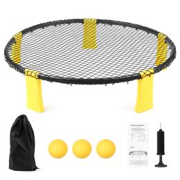 Volleyball Mini BEACK VOLLLEYBALL GAKET OUTDOOR Team Sports Lawn Fitness Equipment avec 3 balles pour Kids Outdoor Kids Adults Family Party Party