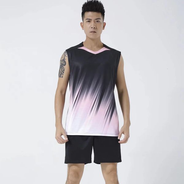 Chemises de volley-ball Hommes Chemise de badminton ping-pong T-shirts sans manches Ensemble de tennis de table Jeu d'équipe Course à pied Sport Fitness Gym 240304