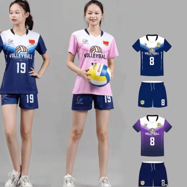 Volleyball Women Team Volleyball Définit des uniformes de volleyball filles Suite de formation sportive Collège Jerseys de volleyball kits de fitness DIY Custom