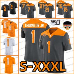 Vols Football Jersey Thornton Jr. Warren 7 Milton III 16 Manning 92 Blanc Warren Atkins Shuler 1 Thornton Jr. Jabari Petit Ramel Keyton Personnalisé Hommes Enfants