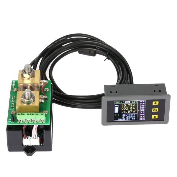 Freeshipping Tensione Corrente Misuratore di potenza DC 0.01-400V 0.1-300A Wireless Digital Bi-direzionale Amperometro Voltmetro Capacità Contatore Coulomb