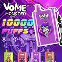 Vome Monster 10000 Puffs E-cigarettes jetables 10K hits 20ML vape 850mah Batterie rechargeable vapes Mod Sticker Mesh Coil ECig avec lanière