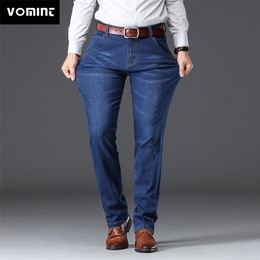 Vomint Mens Jeans Business Regular Droite Pleine Longueur Jean Casual Denim Pantalon Élasticité Stretch Tissu Pantalon 201111