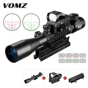 VOMZ 3-9X40 viseur optique tactique point rouge ensemble Laser accessoires airsoft avec base surélevée longue-vue pour la chasse au fusil