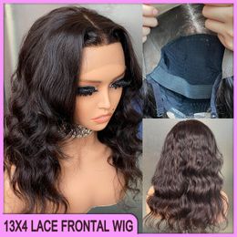 Vonder MALAYSIAN PERUVIEN brésilien Natural Black Body Wave 13X4 Swiss Lace Frontal Wig 100% Vier