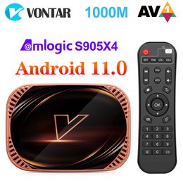 VONTAR X4 Smart TV Box Android 11 Amlogic S905X4 4GB 128G 32GB 64GB Wifi BT AV1 Reproductor multimedia TVBOX 4K 1000M Decodificador