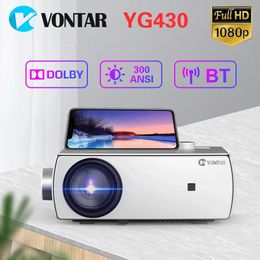 VONTAR YG430-projector Native 1080p YG433 Full HD 1920x1080P LCD Smart Android Mini-projector 24G Wifi BT LED Video Home Cinema 231018
