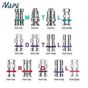 Tête de bobine VOOPOO PnP PnP-VM1/2/3/4(TR1)/5/6 PnP-R1/2 PnP-TW15/20/30 PnP-DW60(TM1)/80(TM2) maille/bobines de remplacement régulières pour VOOPOO Appareils de la série Drag/Argus/Vinci, 5 pièces/paquet