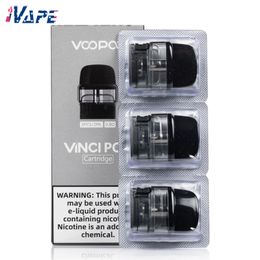 Cartucho de repuesto VOOPOO VINCI Pod de 2 ml con opciones de bobina de 0,8 ohmios y 1,2 ohmios Resistente a fugas Fácil recarga Paquete de 3