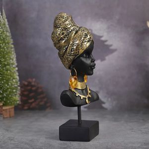 VORMIR-RESIN BLACK FEMMES STATUES Rétro Africain Exotic Buste Art Figurines Interior Home Living Room Chambre Decor OBJET PRÉSENTS 240416