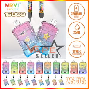 2024 NOUVEAU Puff original 15K MRVI Puffing 15000 Puffs Vapes jetables avec écran numérique Crystal Cigarette électronique en gros