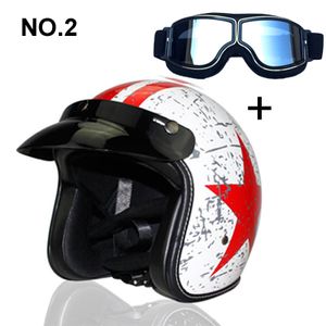 VOSS open face 3 4 moto motocross Casco Capacete casque scooter casque Vintage et argent lunettes 316W