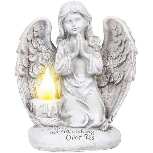 VP Praying Watching Over Us Decorations Home Solar Solar LED Outdoor Decor Garden Light Angel Statues and Figurines for Home, Patio, Yard Art