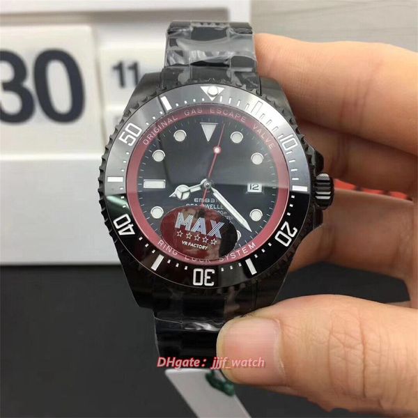 VR 44mm Sea Watch Ceramic Bezel Mouvement mécanique automatique Saphir Crystal Mirror fin acier plaqué noir bracelet wat lumineux
