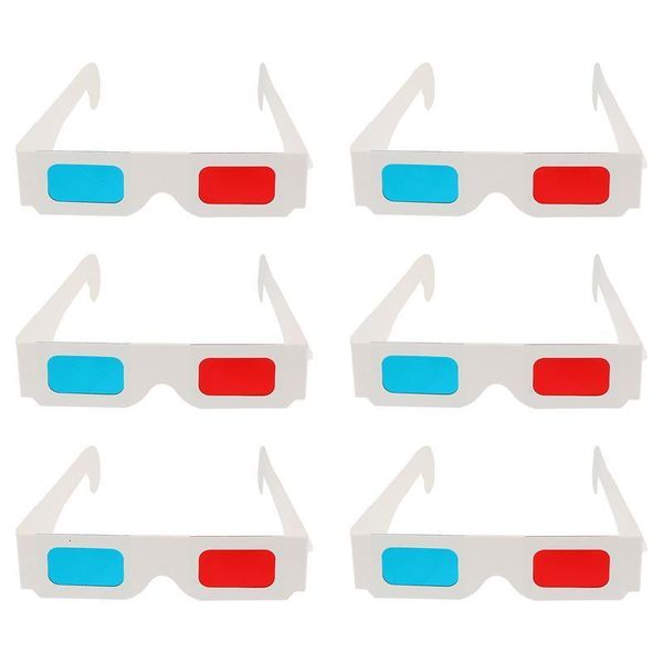 VR AR accessoire 100 pièces carton 3d lunettes papier jetable 3D vidéo rouge et bleu ensemble universel anaglyphe pour film 230927