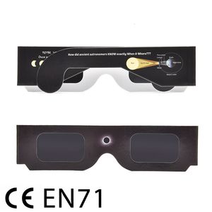 VR AR Accessorise 100pcs / lot Certificado Seguro Papel 3D Gafas solares lentes vr Eclipse Visualización 230706