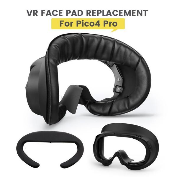 VR AR Accessorise 2023 VR Face Cover Interface Support Éponge Pad Remplacement Pour Pico 4 Casque Lavable Sweat Proof PU Cuir 230804