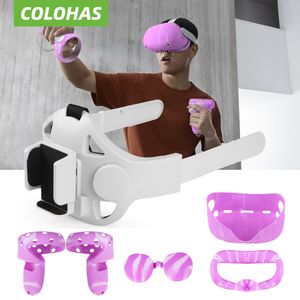 Accessoire VR AR pour Oculus Quest 2 sangle de tête accessoires VR poignée Halo réglable couvre Elite 230712