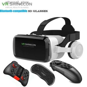 Appareils VR / AR SHINECON Mille miroirs magiques VR Lunettes G04BS Écouteurs Bluetooth Casques de réalité virtuelle 3D Smartphone + Joystick Q240306