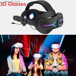 Appareils VR/AR adaptés à Oculus Quest2 VR boîte à lunettes 3D de réalité virtuelle jeu stéréo avec casque 3D monté sur tête de lumière froide accessoires VR Q240306