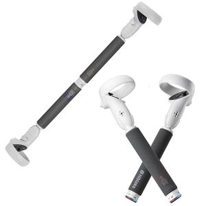 VR AR-apparaten VR-controllers Lange stokhandgreep Dual voor Oculus Quest 2 Zwaard Tennistafelspellen Golfgrip Spelen Beat Saber Accessoires 231206