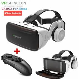 Gafas VR Caja de realidad virtual original 3D Estéreo Google Cardboard Auriculares Casco para Android Smartphone Wireless Rocker 231202