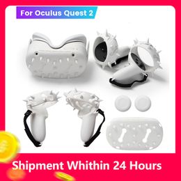 VR Bril VR Beschermhoes Set Voor Oculus Quest 2 VR Bril Controller Grip Beschermhoes VR Helm Cover Voor Quest 2 Accessoires 230630