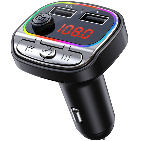 VR robot voiture transmetteur FM Bluetooth 5.0 lecteur Audio MP3 Kit mains libres sans fil pour voiture avec lecture de disque U chargeur USB rapide 5V 3.1A